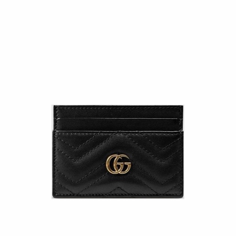 Gucci 女士 黑色GG Marmont系列卡片夾ITALY-ONE SIZE 均碼碼
