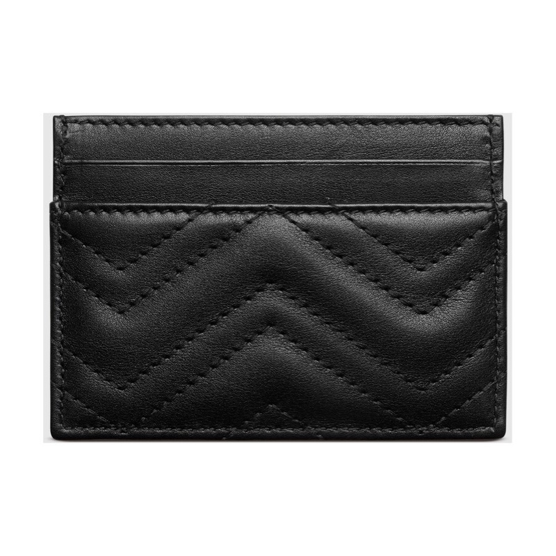 Gucci 女士 黑色GG Marmont系列卡片夾ITALY-ONE SIZE 均碼碼-3