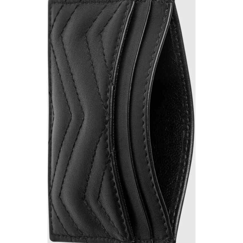 Gucci 女士 黑色GG Marmont系列卡片夾ITALY-ONE SIZE 均碼碼-4