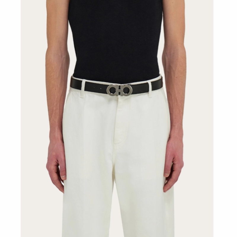 Salvatore Ferragamo 男士 可翻轉且可調節 Gancini 腰帶85 90 95 100 105 110 115碼3cm-2