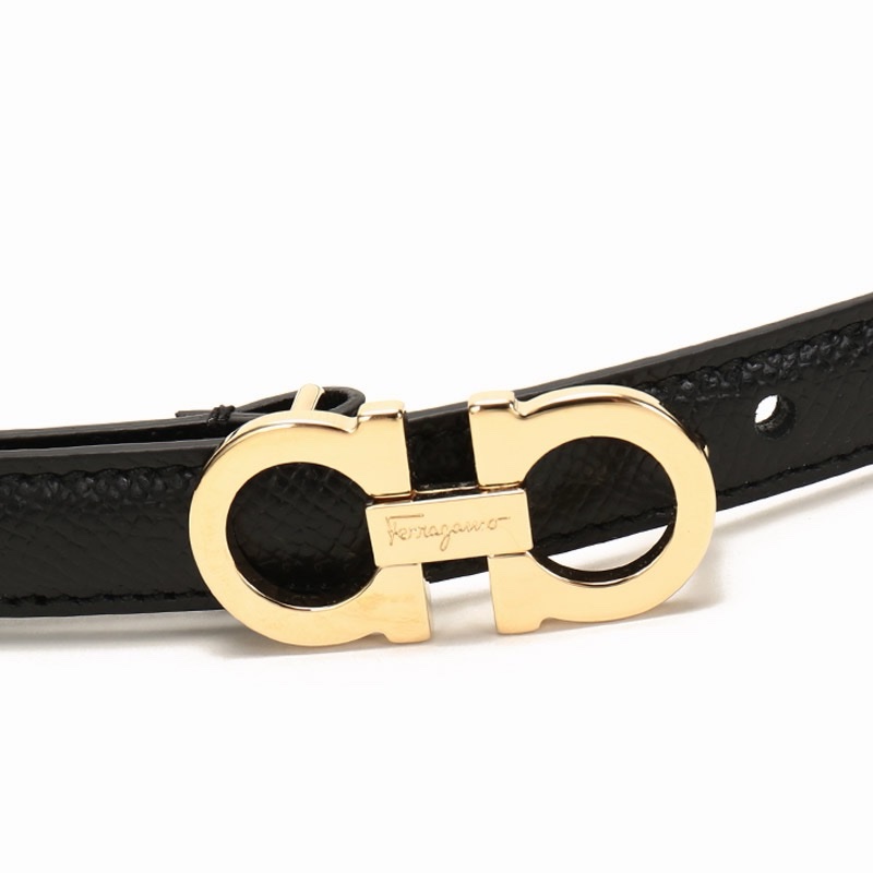 Salvatore Ferragamo 女士 徽標皮帶 寬： 1.5cm-1
