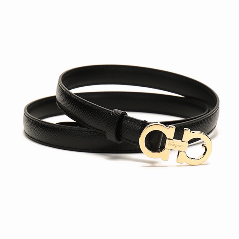 Salvatore Ferragamo 女士 徽標皮帶 寬： 1.5cm-2