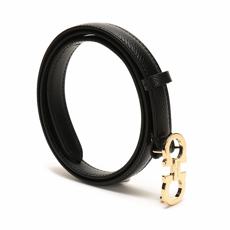 Salvatore Ferragamo 女士 徽標皮帶 寬： 1.5cm-3