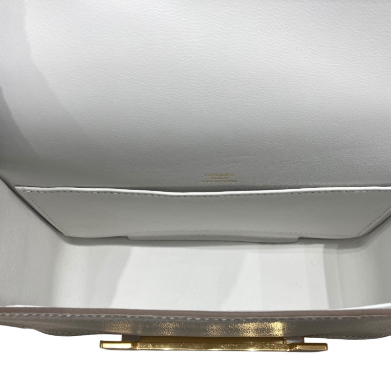 HERMES 愛馬仕 GETA20 皮革 蘑菇色 金釦-10