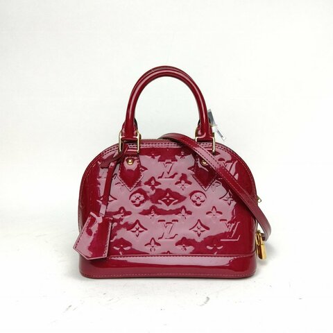 LOUIS VUITTON ALMA貝殼包BB23.5紫紅色漆皮2015肩背包