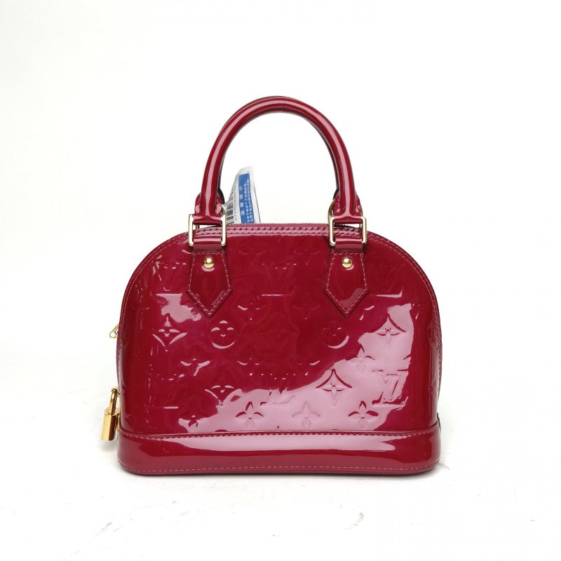 LOUIS VUITTON ALMA貝殼包BB23.5紫紅色漆皮2015肩背包-2