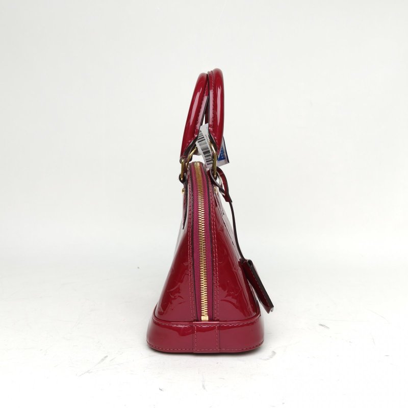 LOUIS VUITTON ALMA貝殼包BB23.5紫紅色漆皮2015肩背包-3