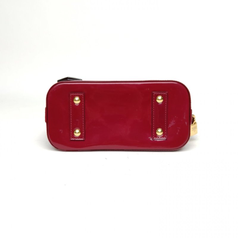 LOUIS VUITTON ALMA貝殼包BB23.5紫紅色漆皮2015肩背包-4