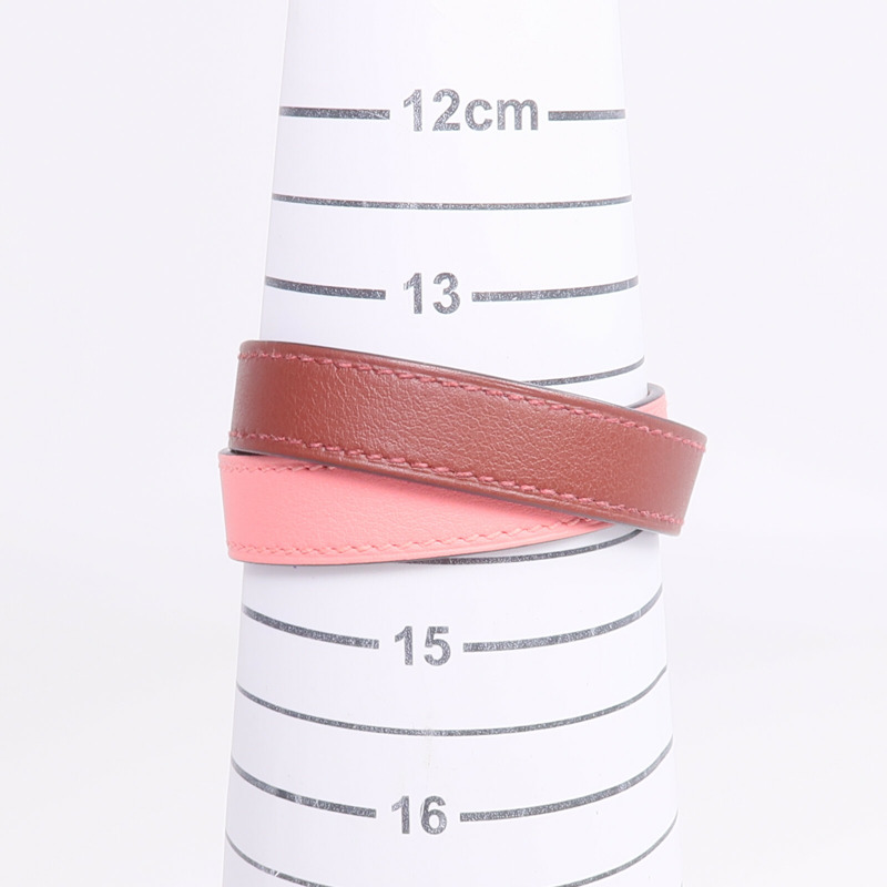 HERMES Swift皮革Kelly Double Tour手鏈Rouge H/Rose Confetti-11