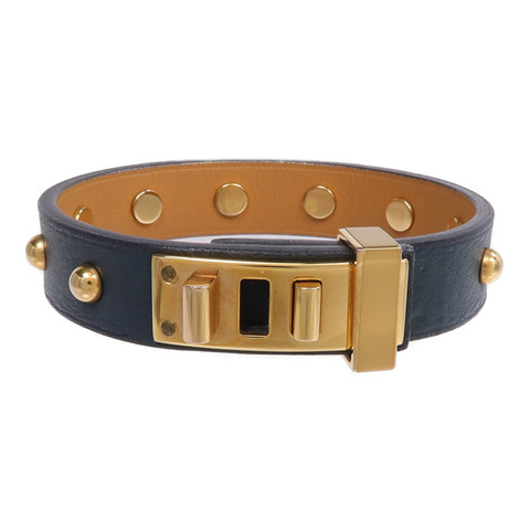 HERMES Swift皮革Mini Dog Clous Ronds Bracelet手鏈Vert Cypress