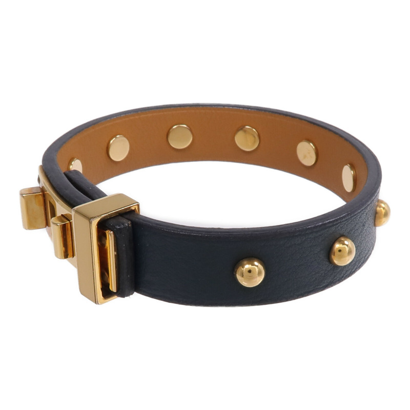 HERMES Swift皮革Mini Dog Clous Ronds Bracelet手鏈Vert Cypress-1