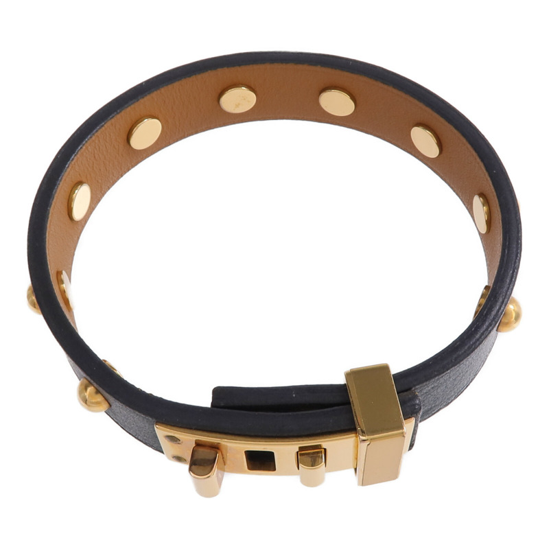 HERMES Swift皮革Mini Dog Clous Ronds Bracelet手鏈Vert Cypress-3