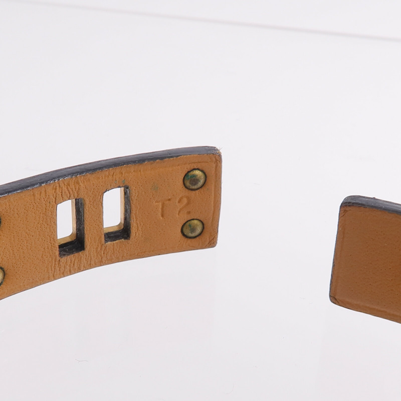 HERMES Swift皮革Mini Dog Clous Ronds Bracelet手鏈Vert Cypress-7