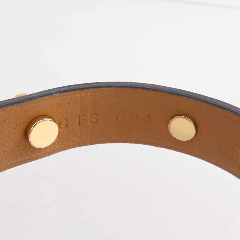 HERMES Swift皮革Mini Dog Clous Ronds Bracelet手鏈Vert Cypress-8