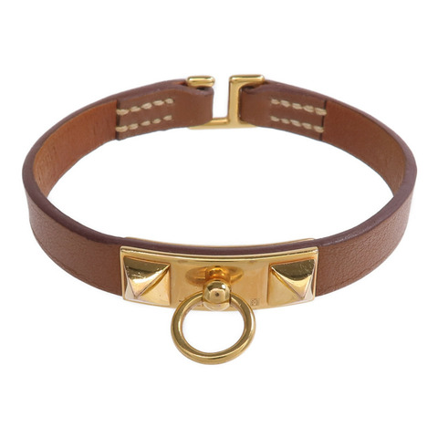HERMES Swift皮革Mini Rivale Bracelet手帶Gold