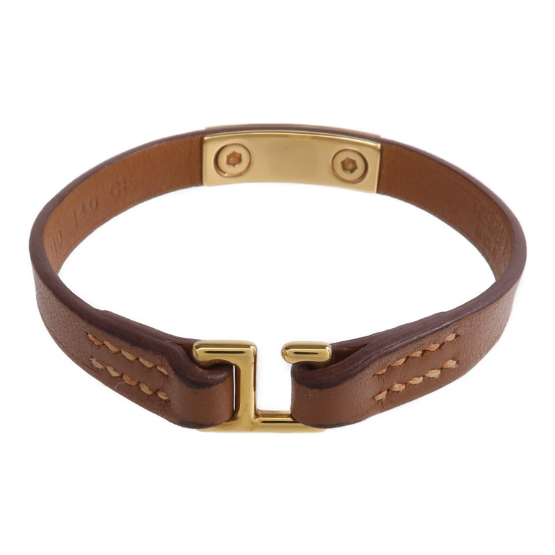 HERMES Swift皮革Mini Rivale Bracelet手帶Gold-2