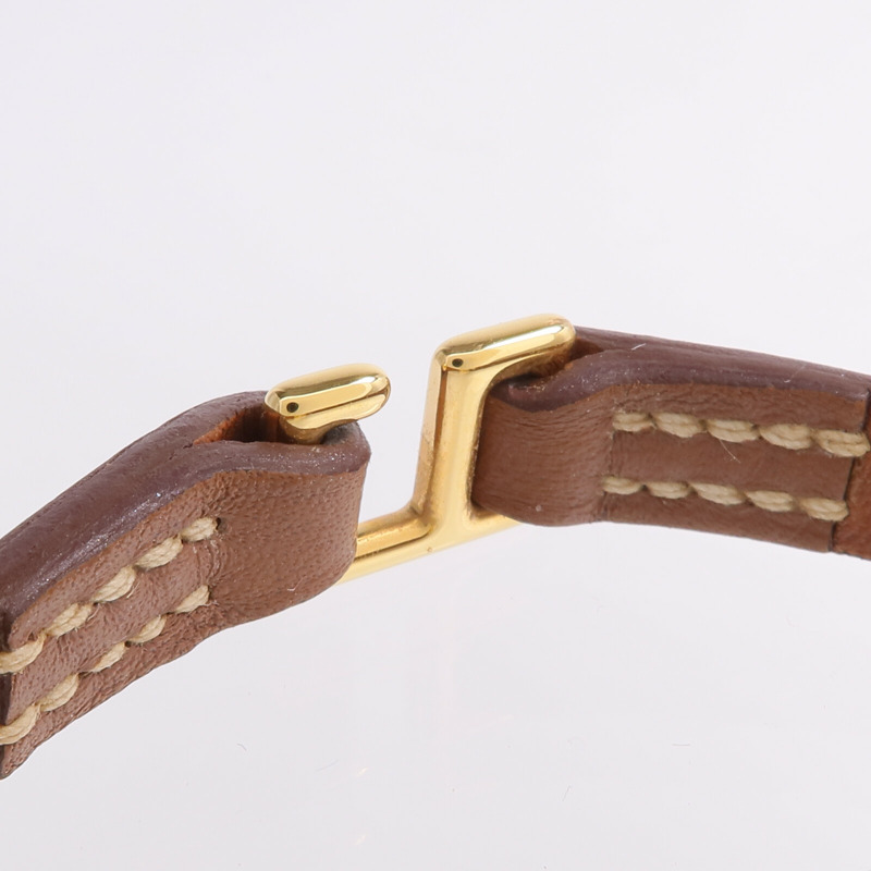 HERMES Swift皮革Mini Rivale Bracelet手帶Gold-4
