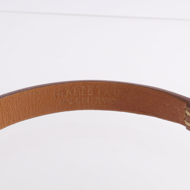 HERMES Swift皮革Mini Rivale Bracelet手帶Gold-7