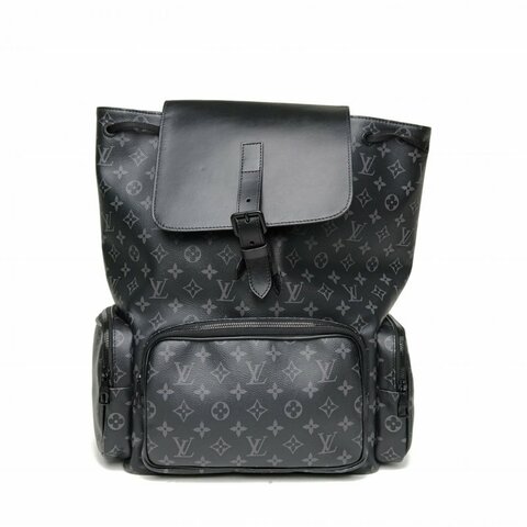 LOUIS VUITTON 黑色PVC晶片Trio黑武士雙肩包肩背包
