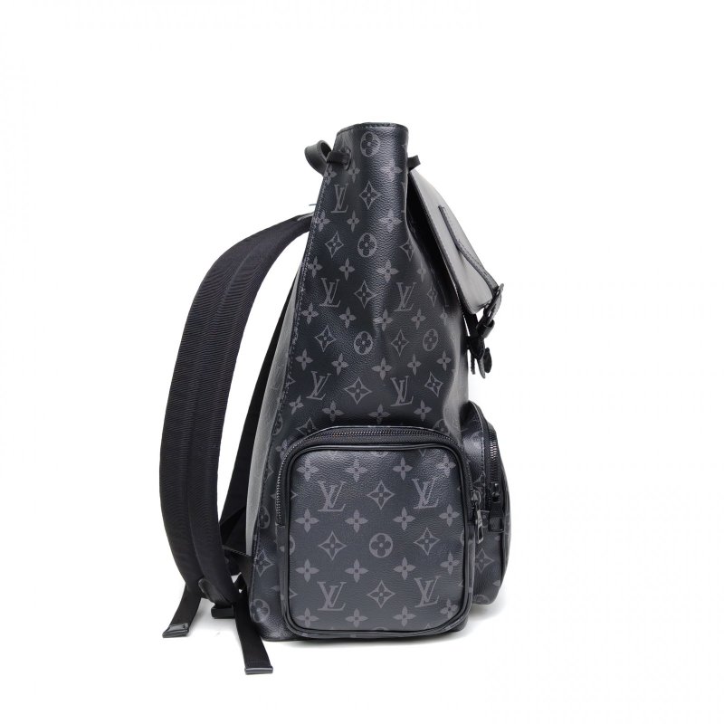 LOUIS VUITTON 黑色PVC晶片Trio黑武士雙肩包肩背包-3