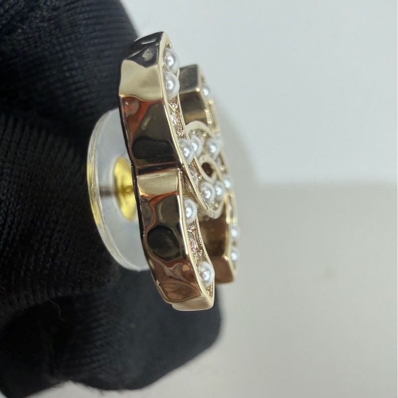 CHANEL|珍珠水鑽耳釘-6