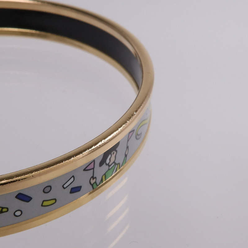 HERMES 金屬/琺瑯L'Epopee d'Hermes Bangle手鐲-6