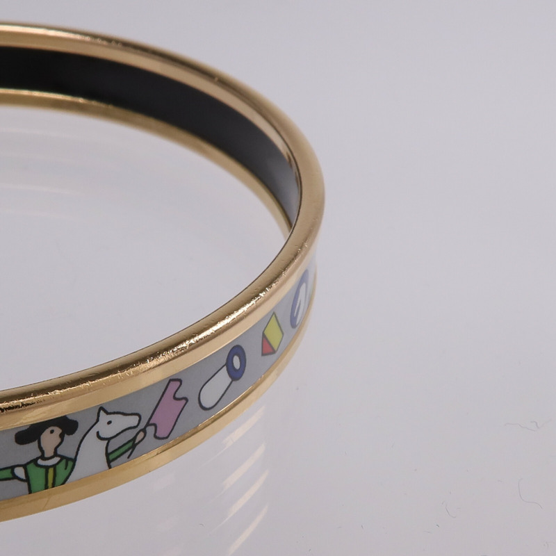 HERMES 金屬/琺瑯L'Epopee d'Hermes Bangle手鐲-7