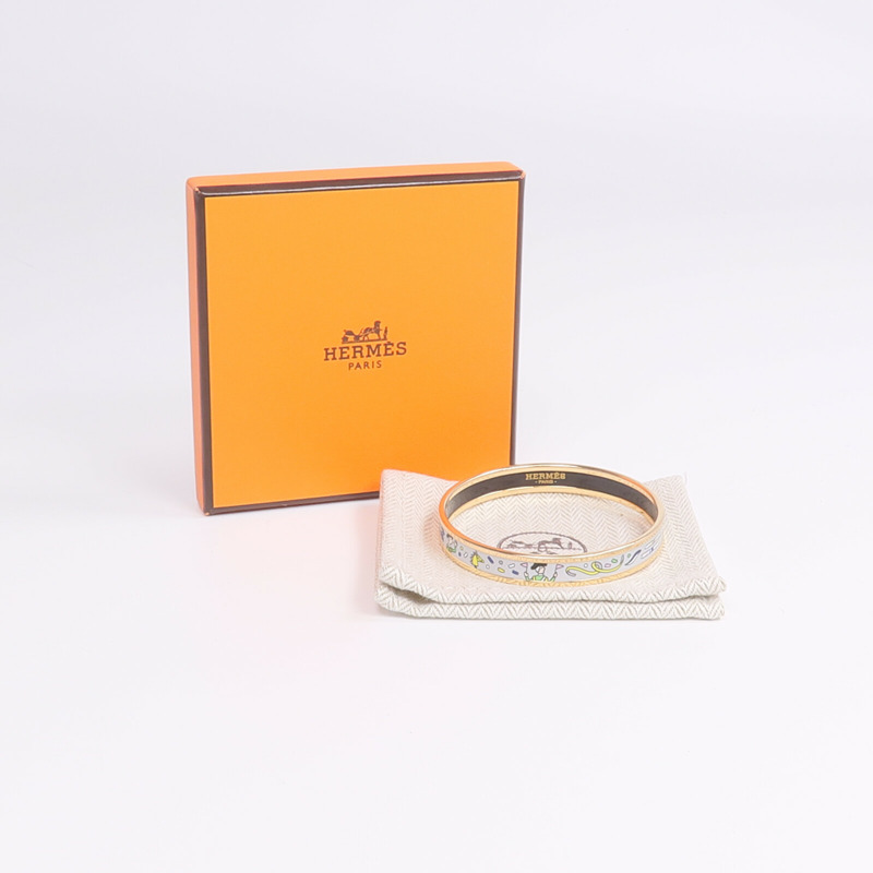 HERMES 金屬/琺瑯L'Epopee d'Hermes Bangle手鐲-8