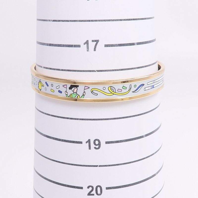 HERMES 金屬/琺瑯L'Epopee d'Hermes Bangle手鐲-9
