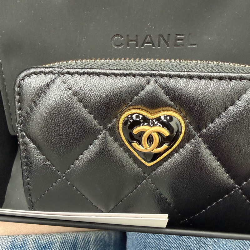 Chanel 愛心 羊皮零錢包 卡包-4