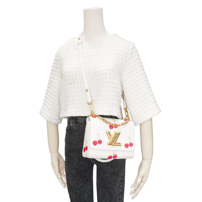 Louis Vuitton x TM Twist PM 櫻桃印花EPI牛皮二用包(M13239-白)-5