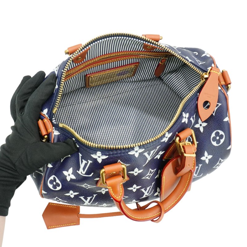 Louis Vuitton Speedy P9 30 牛皮二用波士頓包(M15282-深藍)-4