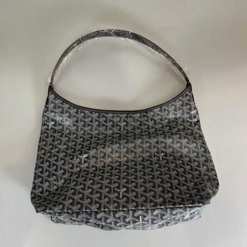 全新品 GOYARD 0120250 灰老花單肩HOBO包