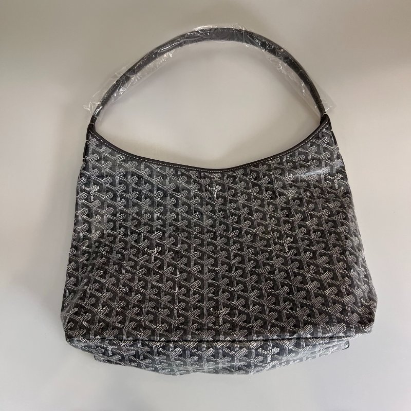 全新品 GOYARD 0120250 灰老花單肩HOBO包-1