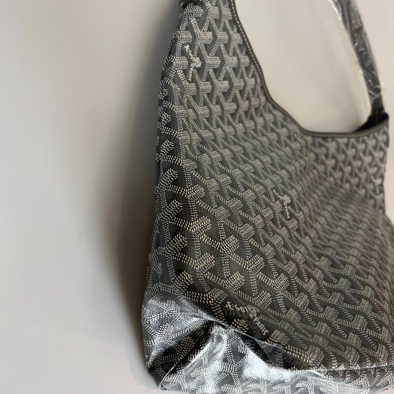 全新品 GOYARD 0120250 灰老花單肩HOBO包-3