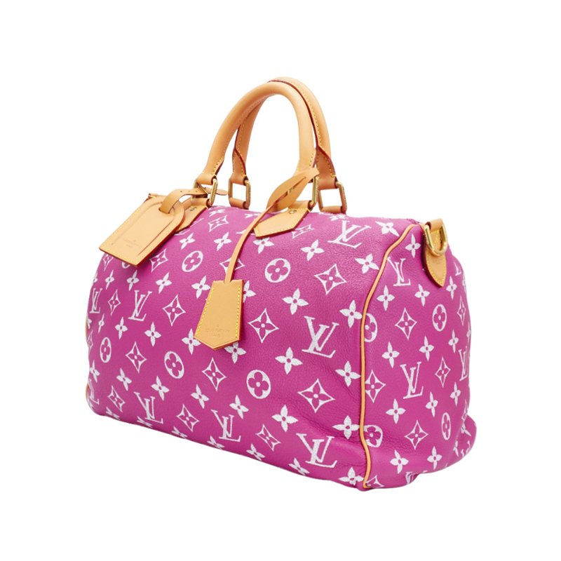 Louis Vuitton 展示品 Speedy P9 40 小牛皮手提斜背二用包(M11563-粉紅/紫)-1