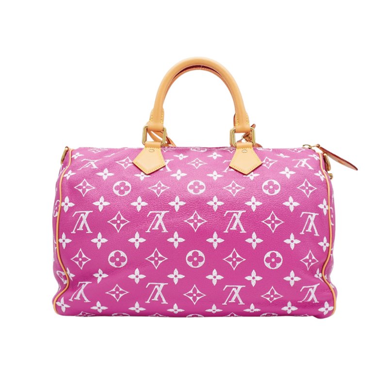 Louis Vuitton 展示品 Speedy P9 40 小牛皮手提斜背二用包(M11563-粉紅/紫)-2