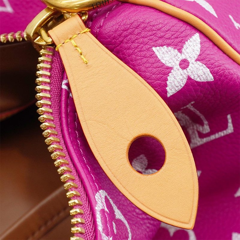 Louis Vuitton 展示品 Speedy P9 40 小牛皮手提斜背二用包(M11563-粉紅/紫)-6