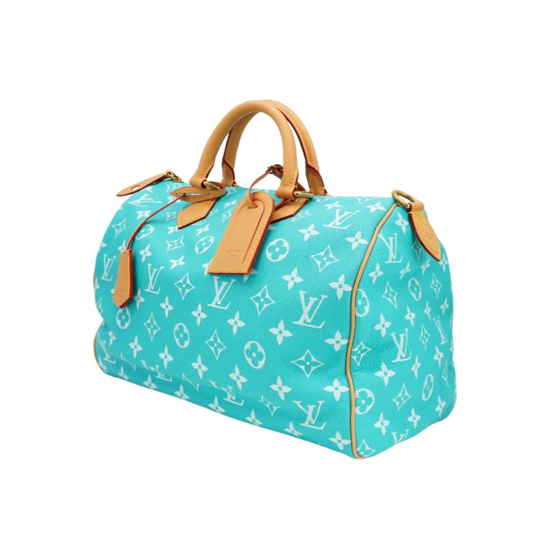 Louis Vuitton 展示品 Speedy P9  40 小牛皮手提斜背二用包(M11564-綠松石)-1