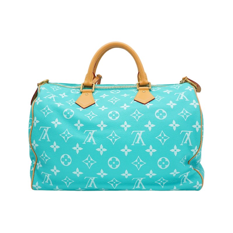 Louis Vuitton 展示品 Speedy P9  40 小牛皮手提斜背二用包(M11564-綠松石)-2