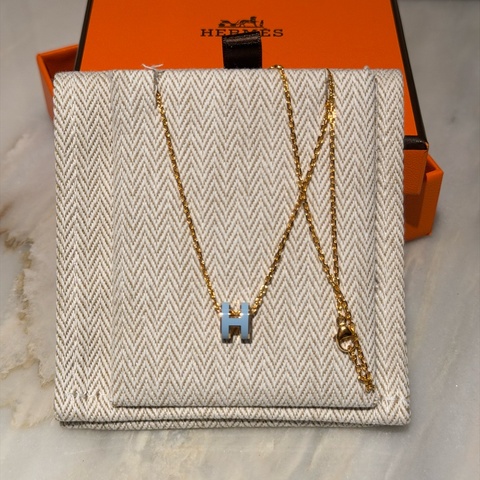 【全新全套✨ 全網最低價！】Hermes/愛馬仕 H項鍊 淡藍色（下單前先詢問庫存❗️❗️）