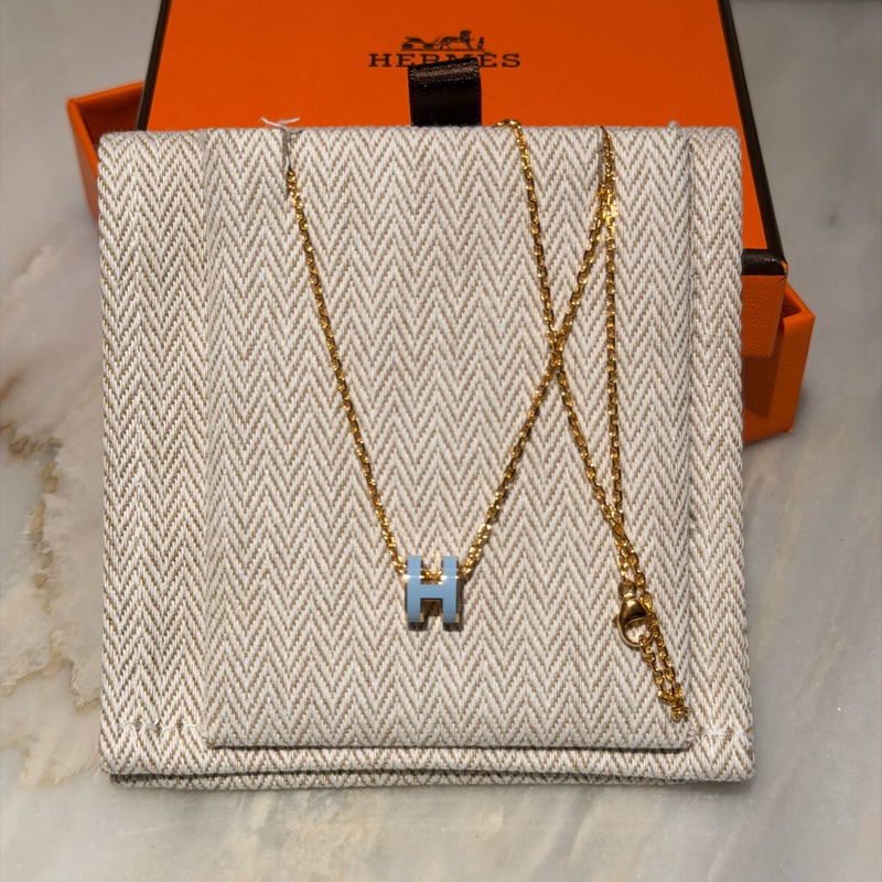 【全新全套✨ 全網最低價！】Hermes/愛馬仕 H項鍊 淡藍色（下單前先詢問庫存❗️❗️）-0