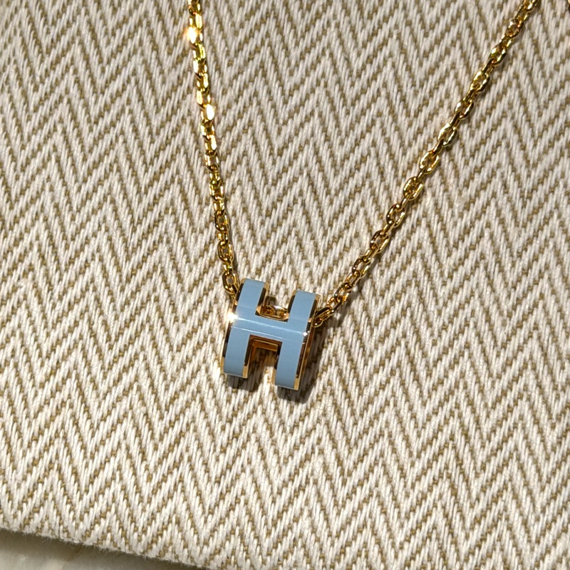 【全新全套✨ 全網最低價！】Hermes/愛馬仕 H項鍊 淡藍色（下單前先詢問庫存❗️❗️）-1