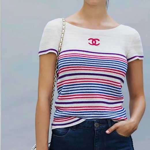 Chanel條紋針織短袖-2