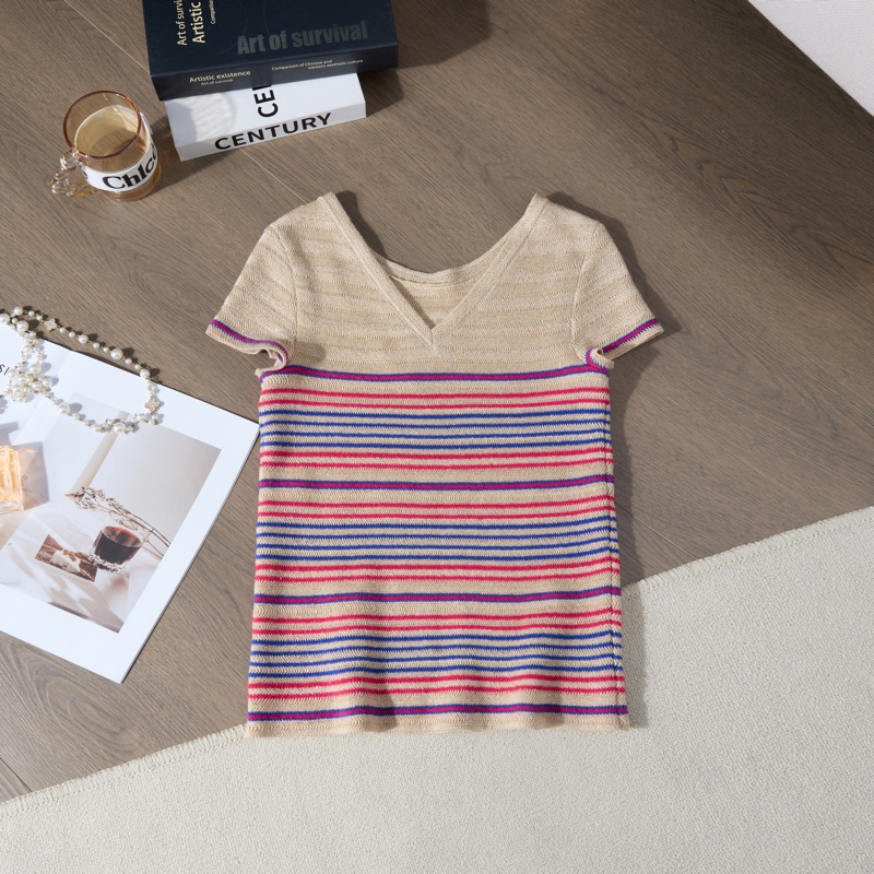 Chanel條紋針織短袖-7