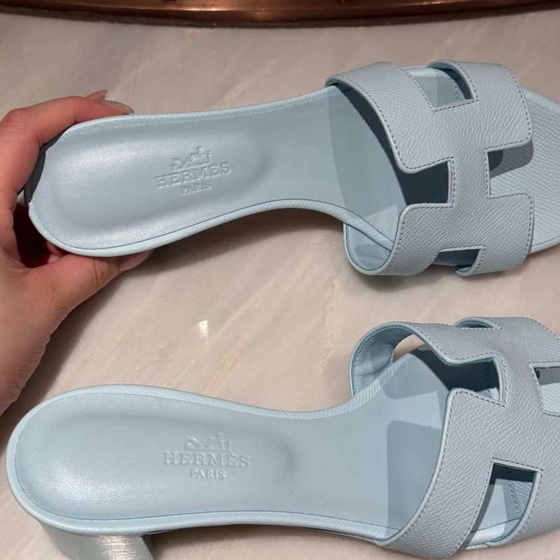 【全新37碼✨ 全網最低價！】Hermes/愛馬仕 經典H涼鞋 淡藍色（下單前先詢問庫存❗️❗️）-4