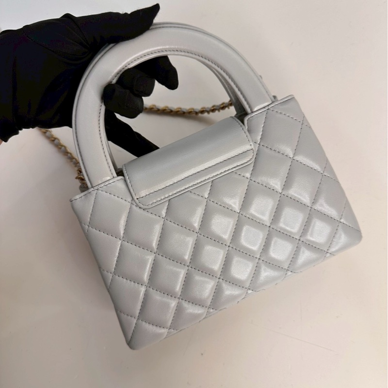 CHANEL|mini Kelly 奶油灰-4