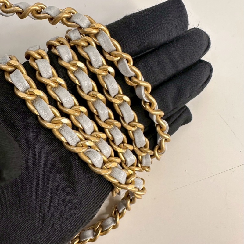 CHANEL|mini Kelly 奶油灰-9