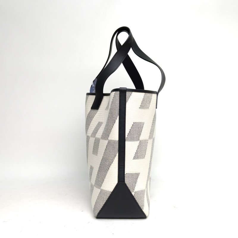 HERMES Cabas4089黑色Swift皮/帆布Z刻肩背包-3