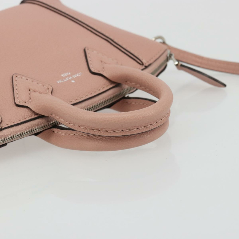 【日本直送】路易威登 Parnasea Nano Lockit 手提包 皮革 粉紅色 M61256 LV 正品 174420V-6